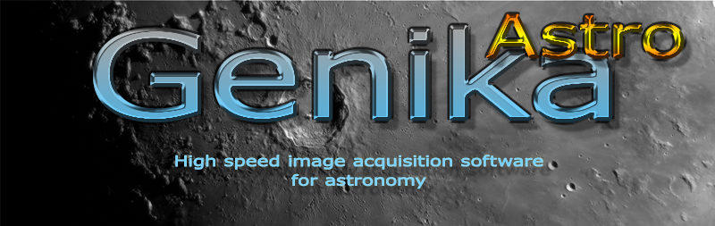 Genika, astrophography capture software for Basler, AVT, IDS, Andor, Raptor and TIS cameras